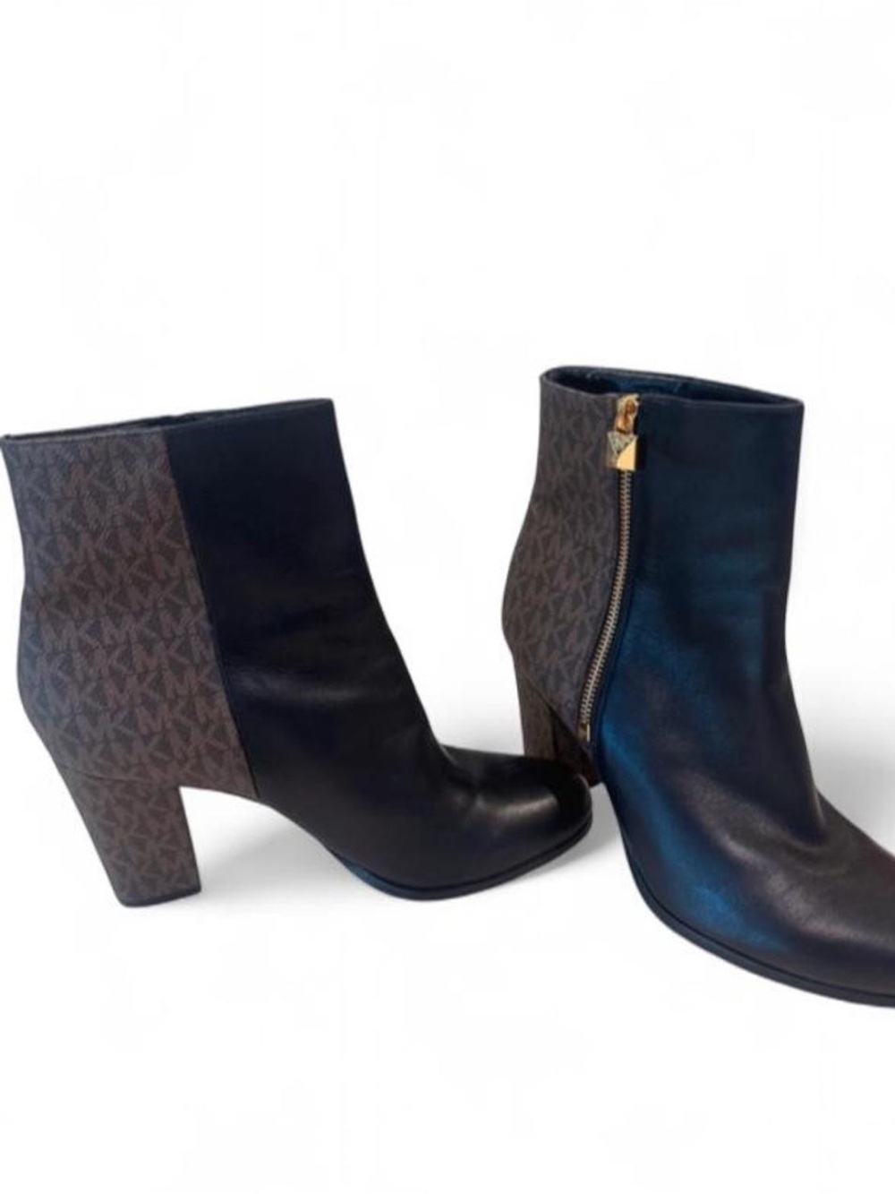 Michael Kors Britt Signature Logo Trim Ankle Boots, split-panel design. 11